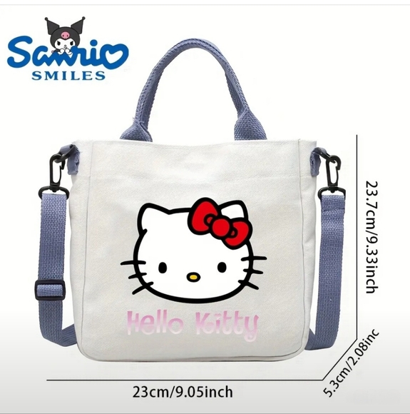 Hello Kitty Pink Tote Bag Womens‎ Shoulder Messanger Bag Sanrio Canvas Purse - Picture 2 of 6